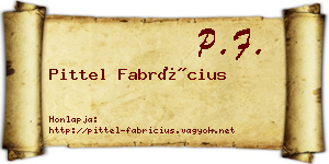 Pittel Fabrícius névjegykártya